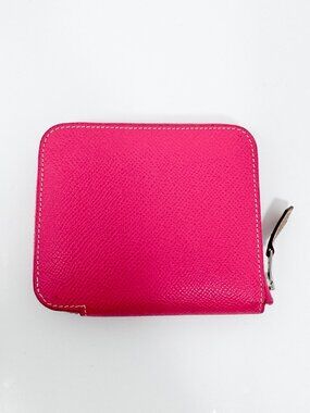 Hermes Rose Pourpre Silk’in Compact Wallet
